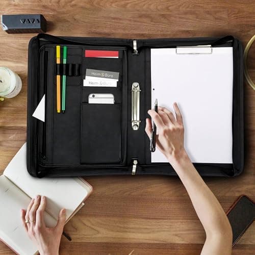 ONVAYA® Conference Folder A4 with Adjustable Shoulder Strap | Document Folder | Organizer Pocket to Carry Around | Imitation Leather | incl. pad — view 3