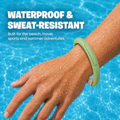 900 Hour Mosquito Repellent Bracelet with 10 Citronella Refills, Waterproof DEET-Free Insect Repellent Wristband, Reusable Anti Mosquito Bracelet for Adults, Kids, Travel, Camping & Garden (Green) — view 4