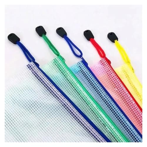 Plastic Document File Folders A4 Zipper Bags 10 Pack Multi-Color Plastic File Organizer for Travel Office Home — view 6