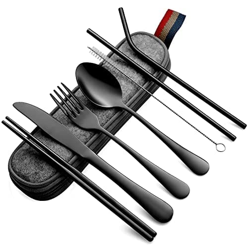 DEVICO Travel Cutlery Set, Stainless Steel Camping Cutlery Set for 1