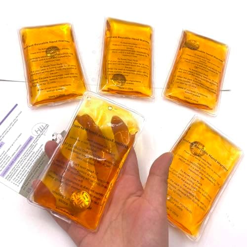 Reusable Pocket Hand Warmers, Click Activated Instant Heat Packs, Snap It Hot/Cold Gel Heating Pad for Pain Relief, Sore Muscles, Stiffness, Aches, Instant Hot Pad, Hot Compress (Middle Orange 5PCS)