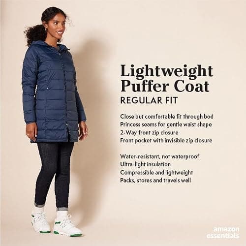 Amazon Essentials Women's Lightweight Water-Resistant Packable Hooded Puffer Jacket (Available in Plus Size), Dark Toffee Brown, L — view 2