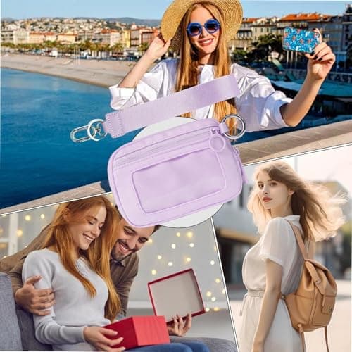 Wallet - Women's Wallet, Handbag & Bracelet In | Small Zipper Clutch With Card & ID Compartment | Waterproof Breathable Polyester - For Travel, Outdoor, Shop, Lavender, Se référer au — view 4