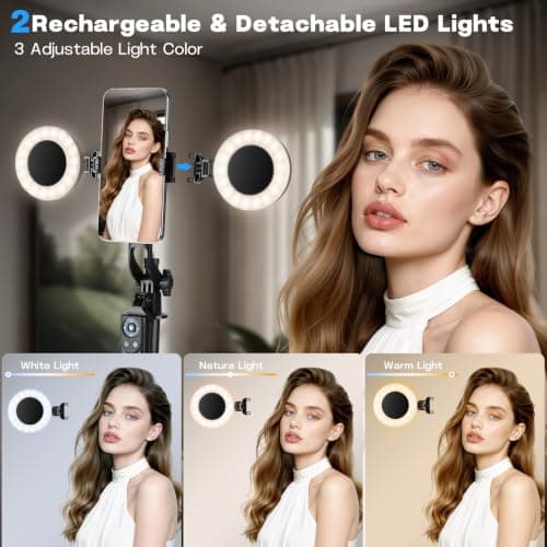 DMYWB 71" Phone Tripod with 2 LED Lights & Wireless Remote — view 2