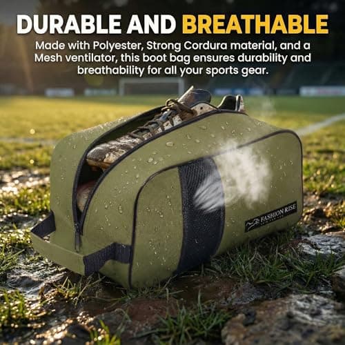 Waterproof Sports Boot/Shoe/Travel Bag for Football Cricket Rugby Golf Toiletry Gym for Men/Women (Olive Green) — view 2