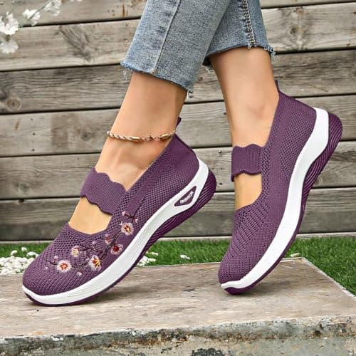 Walking Shoes Women's Summer Lightweight Width H Mesh Orthopaedic Shoes Breathable Trainers Barefoot Shoes Comfortable Shoes Trainers Nurse Sports Shoes Outdoor Running Shoes, 021, 8.5 UK — view 5