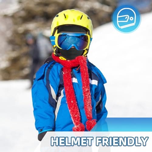 AYPOW Kids Winter Thermal Balaclava, Multifunction Windproof Warm Ski Mask Cycling Full Face Cover Under Helmet Hat with Neck Warmer, for 4-12 Years Boys Girls Children Winter Outdoor Sports Black — view 2