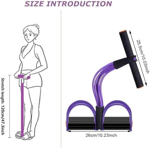 Multifunction Resistance Training 6 Tube Pedal Resistance Band Sit-up Pull Rope Fitness Pedal Exerciser Tension Rope Sport Trainer Equipment for Legs Fitness Arm Slimming Training — view 3