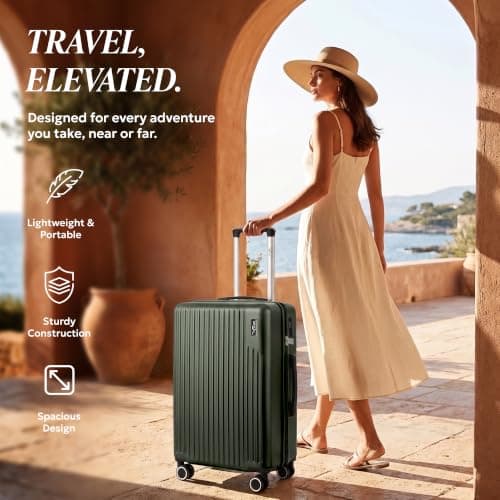 LUGG 20inch Vacay Suitcase ABS Luggage with TSA Indent Lock, Aluminium Trolley Handle, 360° Spinner Wheels, Water-Resistant & Durable Material - Airline Compatible (55 x 23 x 35cm) — view 2