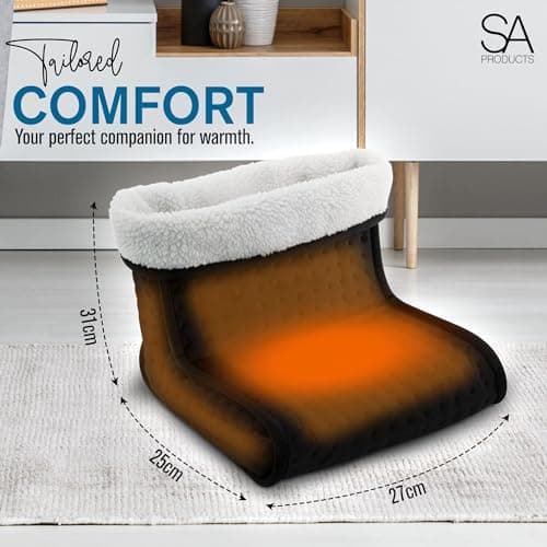 SA Products Electric Foot Warmer, Foot Warmer with 6 Heat Settings | Fast Heating Feet Warmers, Soft Foot Mat Heat Pad | Electric Heat Pad for Relaxing Therapy | Foot Warmers for Christmas (Black) — view 5