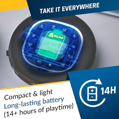 KLIM Journey - Portable CD Player with Long-Lasting Battery - New - with Headphones - Radio FM - Compatible MP3 CD Player Portable - SD Card, FM Transmitter, Bluetooth - Ideal for Cars — view 4