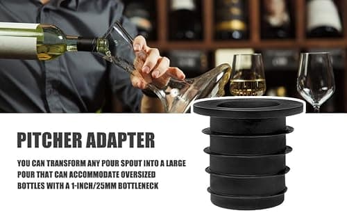 1/6Pcs Silicone Liquor Pourer Adapter Up to 1 Inch/25mm Neck Extra Large Universal Olive Oil Wine Bottle Pour Spout Convertor Connectors Kitchen Gargets 6pcs — view 2