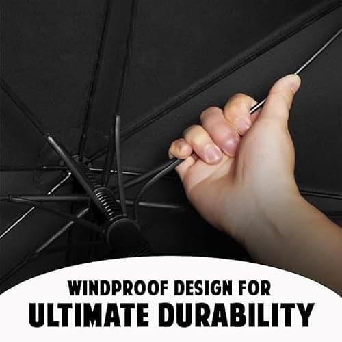 Buystarget Golf Umbrella Windproof Extra Large 60 Inch, 152cm Strong 8 Ribs Umbrella Big Auto Open Stormproof Sun Protection Rain Stick Umbrellas Accommodates 2-3 People, Men Women Waterproof Travel — view 4