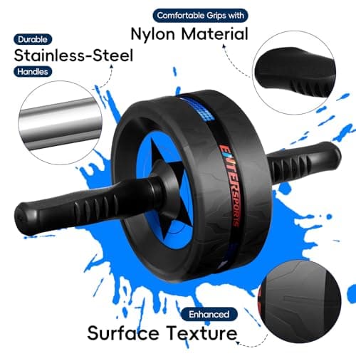 Ab Roller with Two Extra-Thick Non-Slip Knee Mat for Core Abs Rollout — view 4