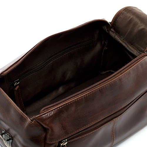 SID & VAIN wash Bag Bristol XL Travel Overnight Wash Gym Shaving Bag for Men's Or Ladies Real Leather Toiletry Bag Leather Bag Women and Men — view 5