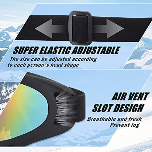 ORANZI 5 Pack Ski Goggles, Snowboard Snow Goggles for Men Women Kids Adult Youth, UV Protection Anti-fog Motorcycle Goggles — view 4