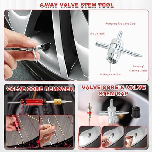 OFNMY 101pcs Tyre Repair Kit, Tubeless Puncture Repair Kit for Car, Motorcycle, Bike, ATV, Heavy Duty Tyre Plug Repair Kit with Tools, Plugs and Storage Bag for Emergency Tyre Repair — view 4