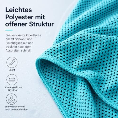 DGYBDFC Cooling Towels Set of 3 with Silicone Covers and Hooks, 30 x 80 cm, Water-Activable and Quick Drying Polyester for Neck, Fitness, Hiking and Travel, Black Pink Turquoise — view 6