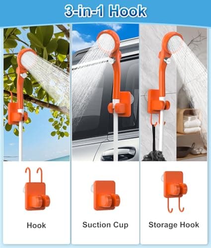 WADEO Portable Camping Shower, [10 Days Runtime] Rechargeable Battery Shower Pump, Outdoor Shower Kit for Beach, Pet, Travel, Car — view 5