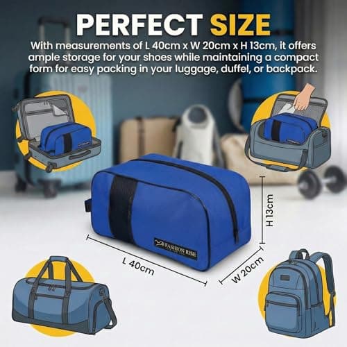 Waterproof Sports Boot/Shoe/Travel Bag for Football Cricket Rugby Golf Toiletry Gym for Men/Women (Blue) — view 3