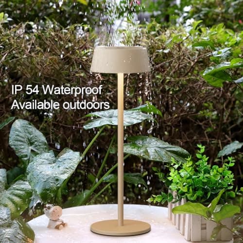 K-Bright Pack of 2 LED Battery Table Lamp 32.5 cm Aluminium Khaki — view 4