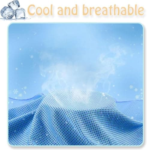 Moxychrony 4 Pcs Cooling Towels, Soft Breathable Cool Towels for Neck, Quick Dry Gym Towel, Ice Towels for Work Out Sports Travel, Orange/Light Blue/Rose Red/Light Grey — view 3