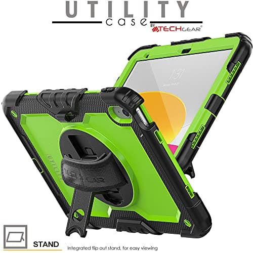 TECHGEAR UTILITY Case for iPad 11" A16 (11th Gen 2025) & 10.9" (10th 2022), Rugged Heavy Duty Shockproof Cover Screen Protection, 360 Stand, Hand & Shoulder Strap - for Work, School, Travel etc- Green — view 5