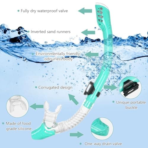 AOOSA Snorkel Set Adults, Anti-Fog Tempered Glass Snorkeling Gear — view 5