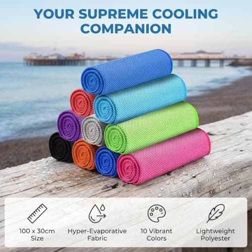 Microfiber Sports Sweat Towel, 10 PCS Cooling Towel, 100×30cm(10 Colours） — view 4