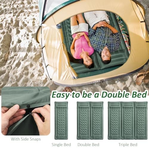 Camping Mat - 2025 Upgraded 12-15CM Extra Thick Self Inflating Camping Sleeping Mat, Reinforced Support Structure with Built-in Foot Pump and Pillow,Portable Sleeping Air Mattress for Tent Hiking — view 6