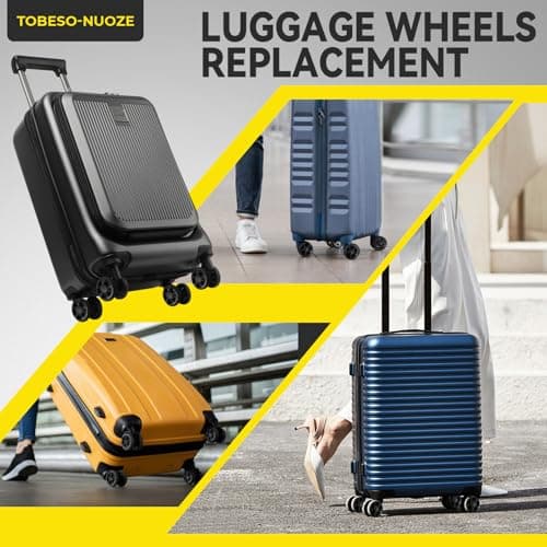8 Pack 50mm Luggage Wheels Replacement Kit for Suitcase Caster Repair, Black-ST-8Pcs, Suitcase & Luggage — view 5