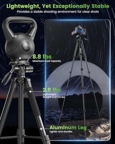 CAMBOFOTO Camera Tripod,Lightweight Aluminum Tripod Stand for Camera/Phone — view 3