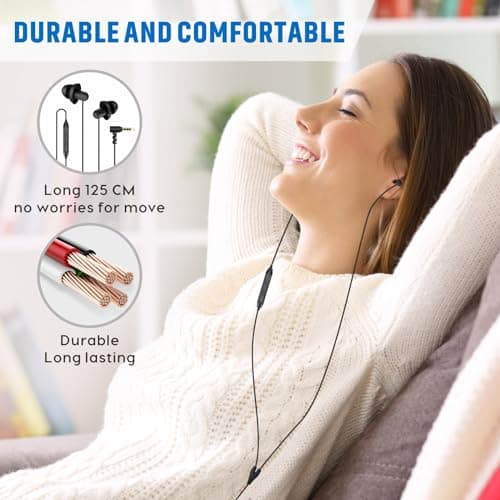 Hearprotek Sleep Earbuds, Soft Lightweight Earbuds Wired with Mic and Volume Control, Noise Reduction Sleep Headphones 3.5mm Tangle Free for Side Sleepers, Snoring, Travel, Meditation, Relaxation — view 5