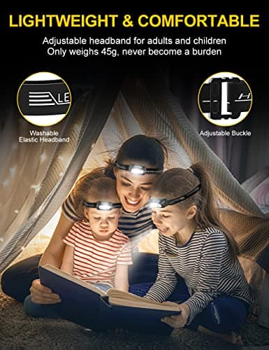 CIRYCASE Head Torch, Ultra-Light Rechargeable LED Headlamp, White Red Light — view 6