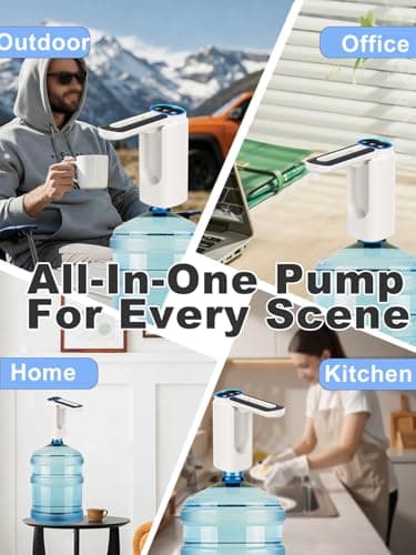 KaiPine Foldable water bottle pump, Automatic water dispenser with Tap, 3 Dispensing Modes, Portable USB Rechargeable water pump for Home, Office & Ca — view 6