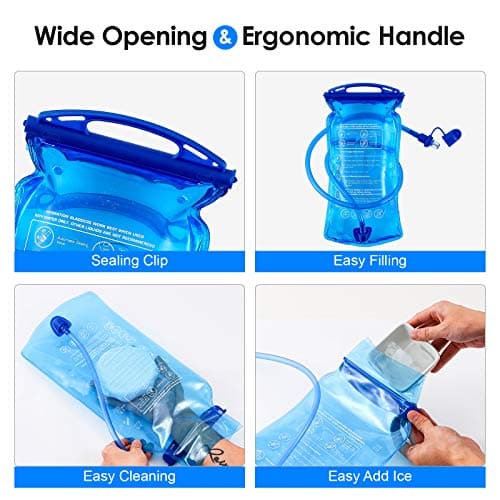JOYHILL Hydration Bladder, 3 L 2 L 1.5 L Water Bladder BPA Free, 3 Liter Large Opening Water Reservoir, Leak Proof Military Water Storage Bladder Bag for Cycling Hiking Camping Biking Running (1.5L) — view 6