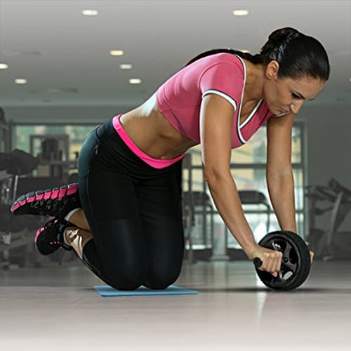 CampTeck Dual Ab Roller Wheel Abdominal Exercise Roller with Knee Pad Mat & Comfort Foam Handles – Perfect for Fitness Home & Gym Workout — view 2