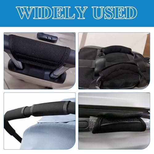 2 Pcs Luggage Handle Wraps, Luggage Handle Wrap & Coversluggage, Soft Neoprene Comfort Covers for Suitcase, Universal Size, Durable and Washable Travel Accessories in Classic Black — view 6