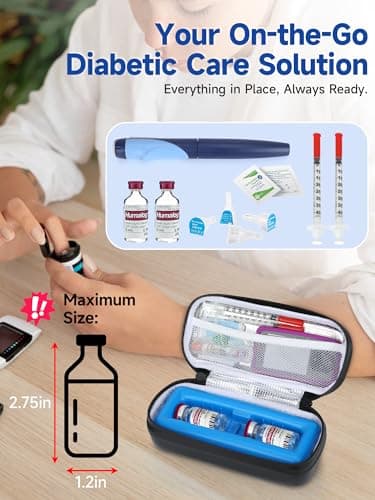 Leng Ke Insulin Vial Travel Case with Ice Brick – EVA Protective Cooler with Mesh Pocket, Shockproof & Portable Insulin Travel Case for Diabetic Supplies (Black) — view 2