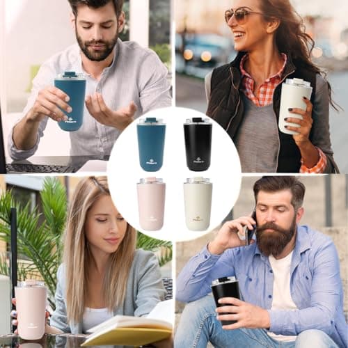 Philorn Pink Coffee Tumbler - 12 OZ Insulated Coffee Mug — view 6