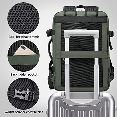 BANGE Travel Backpack,Flight Approved Carry On Backpack for International Travel Bag, Water Resistant Durable 17-inch Laptop Backpacks,Large Daypack Business Weekender Luggage for Men Women — view 6