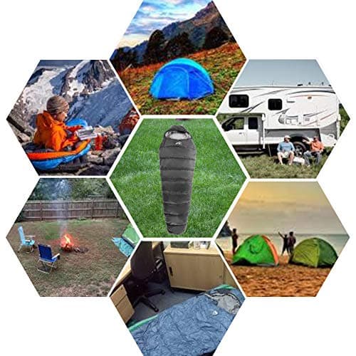 MANTUOLE Heated Sleeping Bag 5 Heating Zones,Operated with Battery Power Bank or Other USB Power Supplies with Type C Output, Portable Compact Bag, Mummy Style-Black.Type-C. — view 5