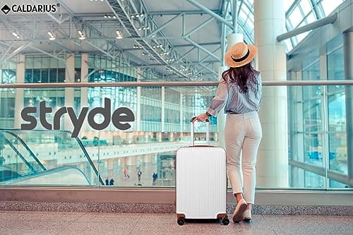 CALDARIUS Hardshell Luggage | Durable Suitcases | Lightweight & Secure with Combination Lock | Smooth 4 Dual Spinner Wheels | Ideal Travel Bag & Luggage Sets (White, Medium 24") — view 6