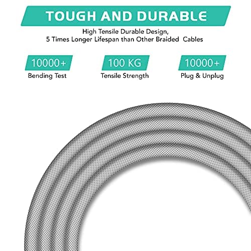 USB C Charger Cable 3 Pack 15CM, 1M, 2M USB A to USBC Cable Type C Charger Fast Charging Phone Lead for iPad Air iPhone 17 16 15 Pro Max Plus, Samsung Galaxy S25 S24 Ultra, Huawei, Google Pixel Grey — view 6