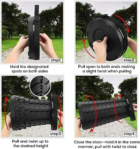Fishboy - Upgraded Collapsible Folding Stool, Maximum Weight 400lbs, Lightweight Yet Sturdy, Portable, Retractable, Foldable, Telescoping, Collapsible, for Camping, for Adults, Outdoor Fishing — view 4