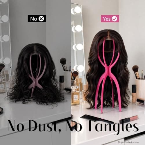 Dreamlover Hot Pink Wigs Stands, Dry Wig Quickly, 3 Packs — view 2