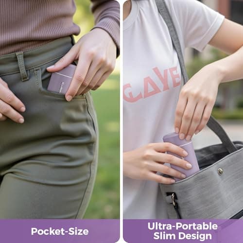 Exllena 【Upgraded】 Small Water Bottle for Handbag – 250ml Mini Flask for Hot & Cold Drinks, Perfect Small Insulated Water Bottle for Travel, Milk, Coffee... (Purple) — view 6