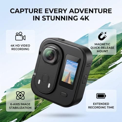 Sxhlseller Magnetic 4K Action Camera Clip On Wearable Camcorder — view 2