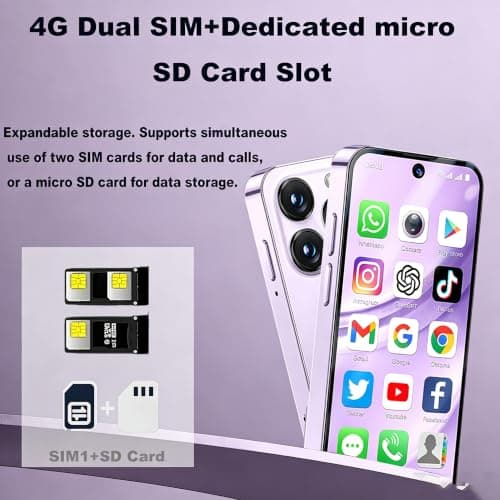 Longben Mini Unlocked Smartphone, Android 12.0 Small Phone, 3.88", 4G Dual SIM, 1950mAh, Face ID GPS WiFi OTG, Pink 3+32GB — view 2