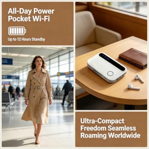 5G Portable WiFi Router, Mobile Hotspot with SIM Card Slot, 300Mbps Internet Speed, Supports up to 10 Devices for Travel, Remote Work and Camping — view 3